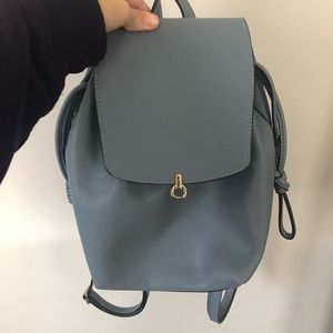Blue Leather Backpack